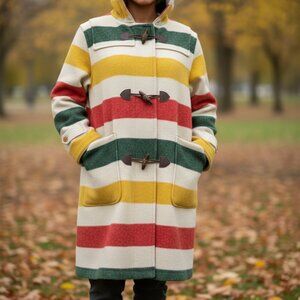 Woolrich Vintage Striped Hooded Coat